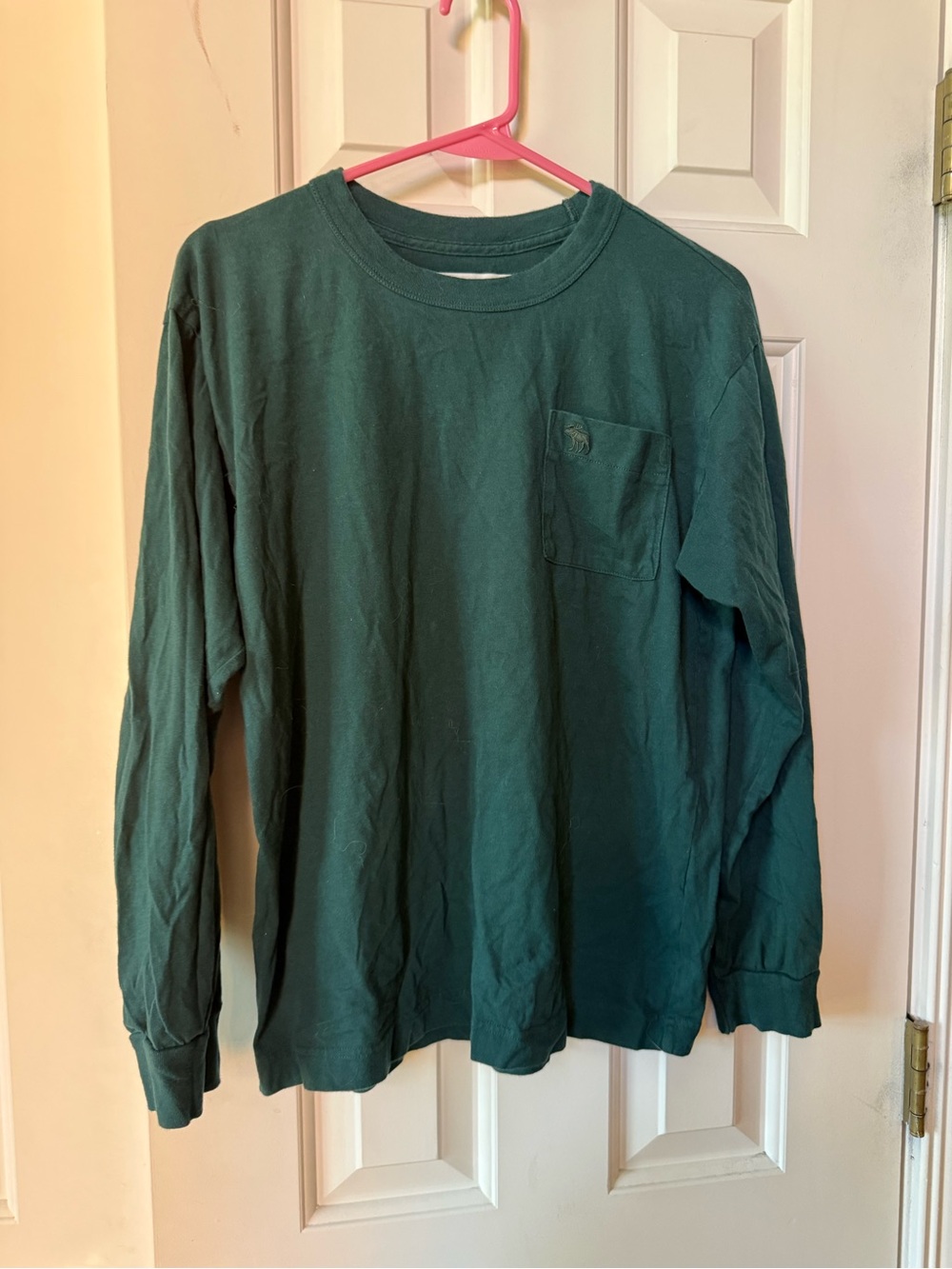 Abercrombie kids Classic Long-Sleeve Pocket Tee - Deep Green 15 /16